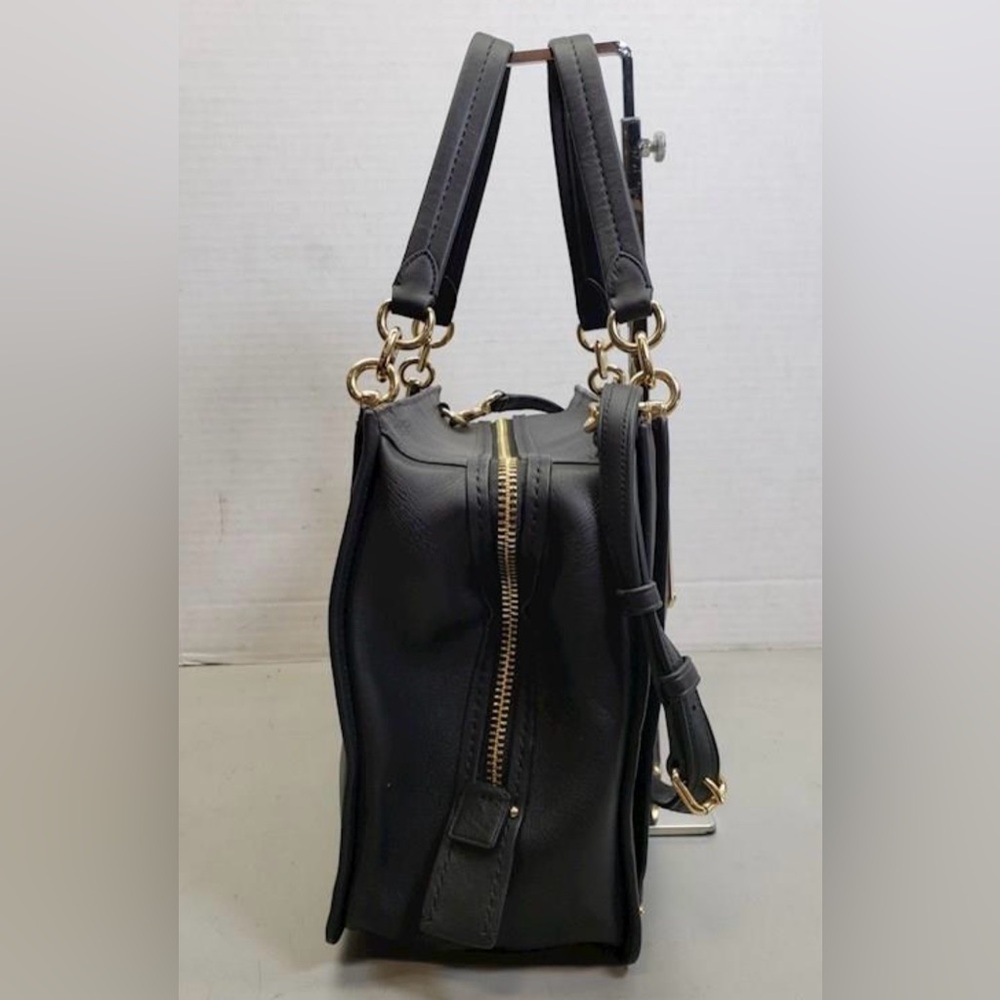 COACH Dreamer 36 Black Smooth Leather Satchel Gold - Picture 5 of 11